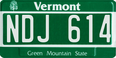 VT license plate NDJ614