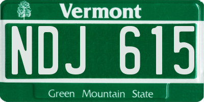VT license plate NDJ615