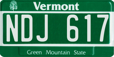 VT license plate NDJ617