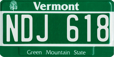 VT license plate NDJ618