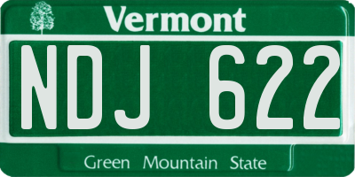 VT license plate NDJ622