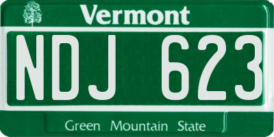 VT license plate NDJ623