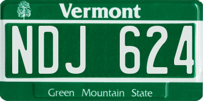 VT license plate NDJ624