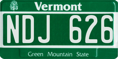 VT license plate NDJ626