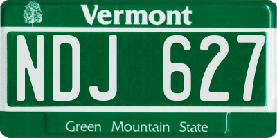 VT license plate NDJ627