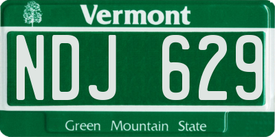VT license plate NDJ629