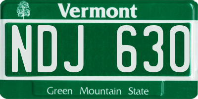 VT license plate NDJ630