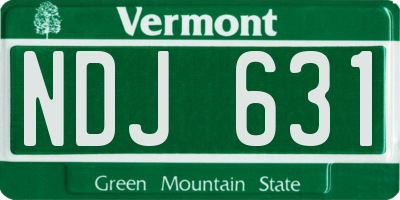 VT license plate NDJ631