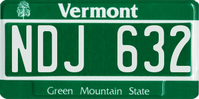 VT license plate NDJ632