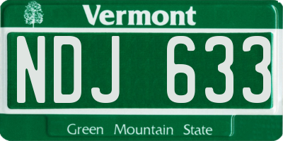 VT license plate NDJ633