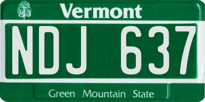 VT license plate NDJ637