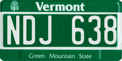 VT license plate NDJ638