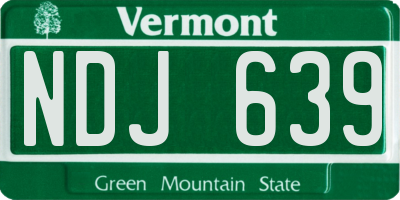VT license plate NDJ639
