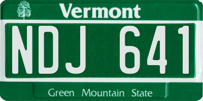 VT license plate NDJ641