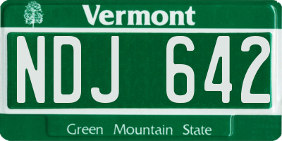 VT license plate NDJ642