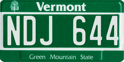 VT license plate NDJ644