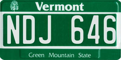 VT license plate NDJ646