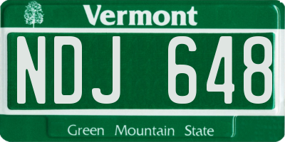 VT license plate NDJ648