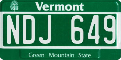 VT license plate NDJ649
