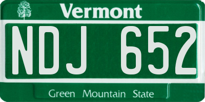 VT license plate NDJ652