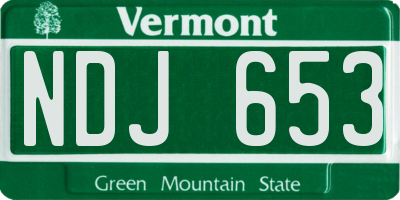 VT license plate NDJ653