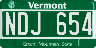 VT license plate NDJ654