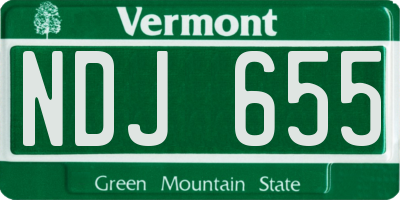 VT license plate NDJ655
