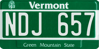 VT license plate NDJ657