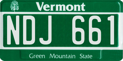 VT license plate NDJ661
