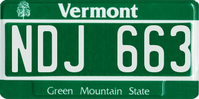 VT license plate NDJ663