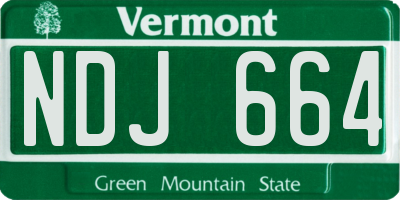 VT license plate NDJ664