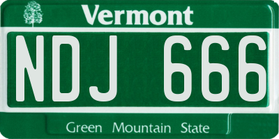 VT license plate NDJ666