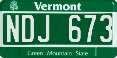 VT license plate NDJ673
