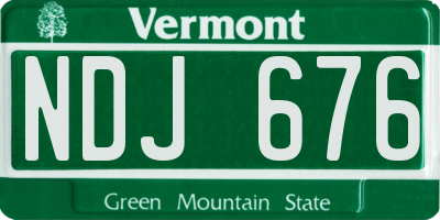 VT license plate NDJ676