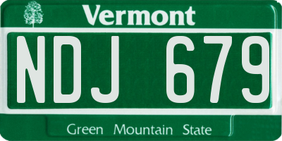 VT license plate NDJ679