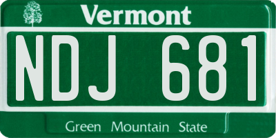 VT license plate NDJ681