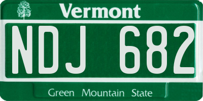 VT license plate NDJ682