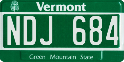 VT license plate NDJ684