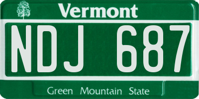 VT license plate NDJ687