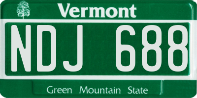 VT license plate NDJ688