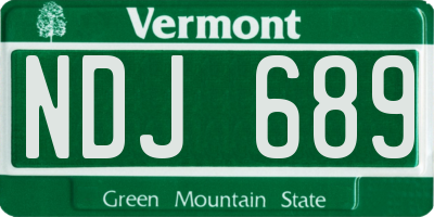 VT license plate NDJ689