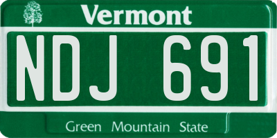 VT license plate NDJ691