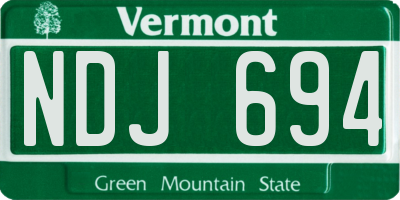 VT license plate NDJ694