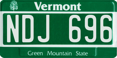 VT license plate NDJ696