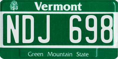 VT license plate NDJ698