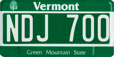 VT license plate NDJ700