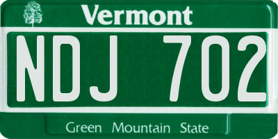 VT license plate NDJ702