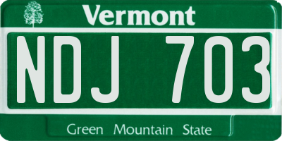 VT license plate NDJ703