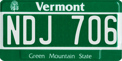 VT license plate NDJ706