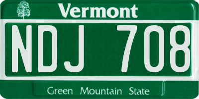 VT license plate NDJ708